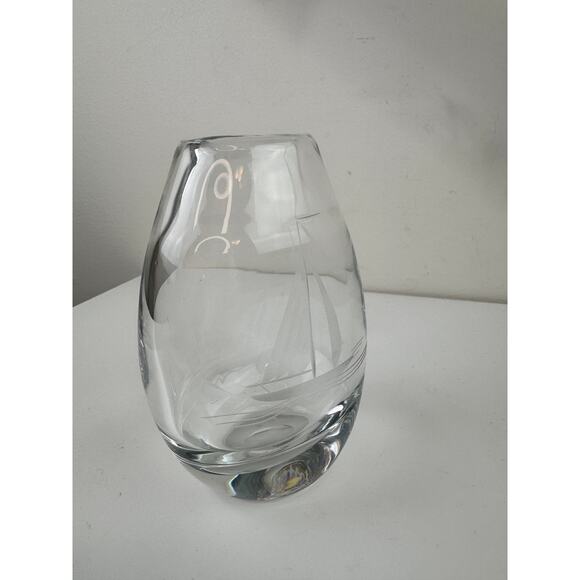VTG KOSTA BODA Signed Nautical Boat Vase Art Crystal Glass Hand Blown Home RARE - Picture 2 of 5
